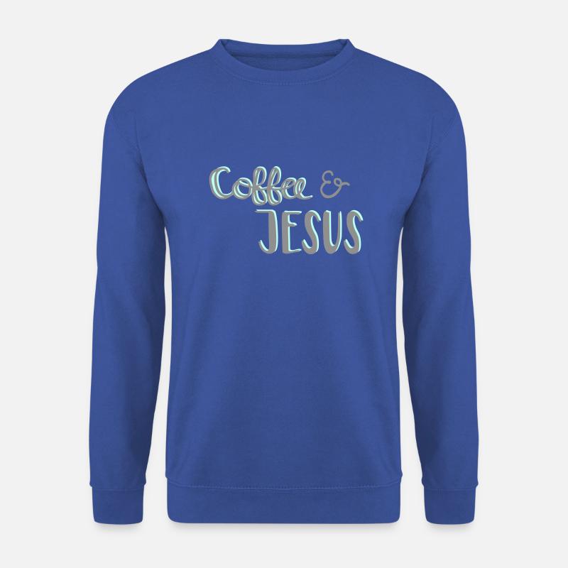 Coffee & Jesus - Unisex Pullover - Royalblau