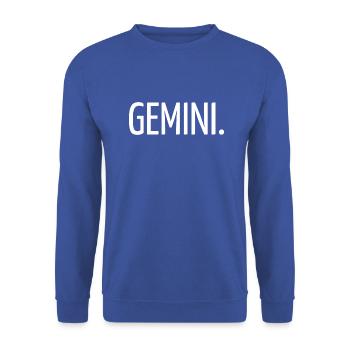 Zwillinge - Unisex Pullover - Royalblau - Vorne - Alina (178cm) & Michal (187cm)