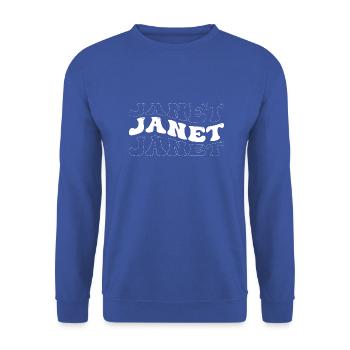 Drôle Janet Groovy 4 Hommes Femmes Cool Janet Tie Dye - Sweat-shirt Unisexe - bleu royal - Devant - Alina (178cm) & Michal (187cm)