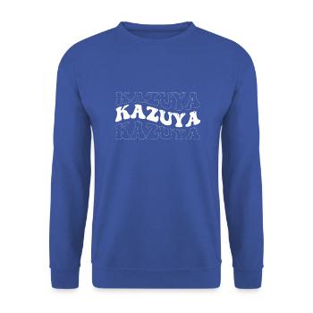 Lustige Kazuya Groovy 4 Männer Frauen Cool Kazuya Krawatte - Unisex Pullover - Royalblau - Vorne - Alina (178cm) & Michal (187cm)