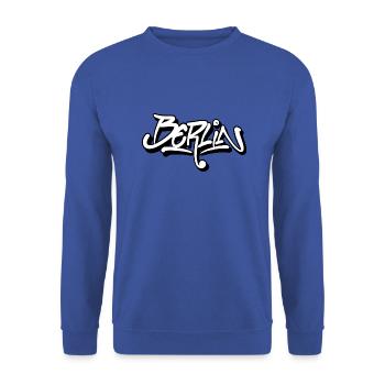Berlin Tag Style - Unisex Pullover - Royalblau - Vorne - Alina (178cm) & Michal (187cm)