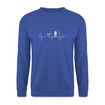 Jäger - Hochsitz Heartbeat 2 - T-Shirt - Unisex Pullover - Royalblau - Vorne - Alina (178cm) & Michal (187cm)