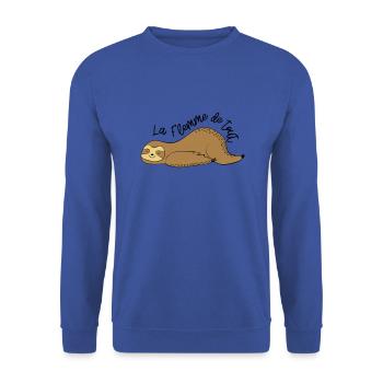 La flemme de tout / paresseux / dormir / fatigue - Sweat-shirt Unisexe - bleu royal - Devant - Alina (178cm) & Michal (187cm)