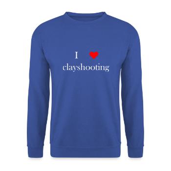 iloveclayshooting1 white - Sweat-shirt Unisexe - bleu royal - Devant - Alina (178cm) & Michal (187cm)