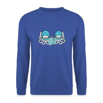 2 Octopus Knight Team Épée bouclier médiéval - Sweat-shirt Unisexe - bleu royal - Devant - Alina (178cm) & Michal (187cm)