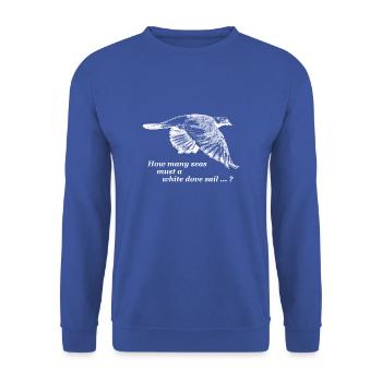 Taube - Bob Dylan - Unisex Pullover - Royalblau - Vorne - Alina (178cm) & Michal (187cm)