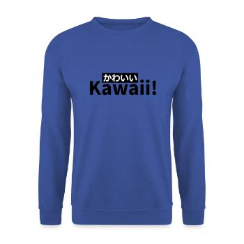 Kawaii / '' Sweet '' en japonais - Sweat-shirt Unisexe - bleu royal - Devant - Alina (178cm) & Michal (187cm)