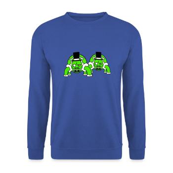 2 Mr. Turtles Mr. Gentlemen Rich Top Hat - Unisex Sweatshirt - royal blue - Front - Alina (178cm) & Michal (187cm)