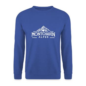 Montchavin - Alpes - Sweat-shirt Unisexe - bleu royal - Devant - Alina (178cm) & Michal (187cm)