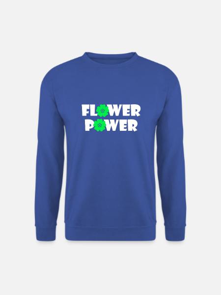 Flower Power grün Blume Hippie 70er Idee Peace - Unisex Pullover - Royalblau