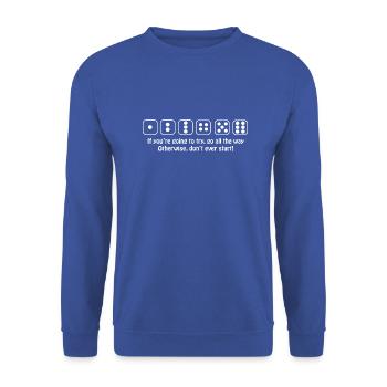Boardgame Chess Backgammon Game Night - Unisex Sweatshirt - royal blue - Front - Alina (178cm) & Michal (187cm)