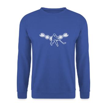 Eishockeyteam Geschenk Eishockey Wintersport - Unisex Pullover - Royalblau - Vorne - Alina (178cm) & Michal (187cm)