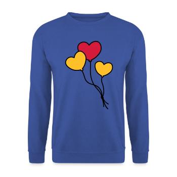 Herzballons / Heart balloon / Ballon coeur - Unisex Sweatshirt - royal blue - Front - Alina (178cm) & Michal (187cm)