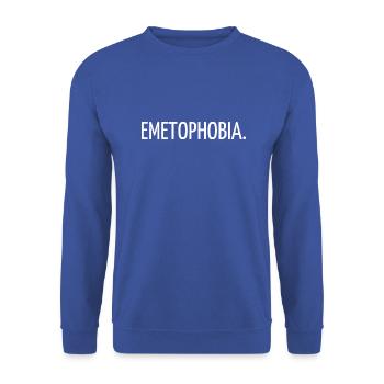 Emetophobie - Unisex Pullover - Royalblau - Vorne - Alina (178cm) & Michal (187cm)