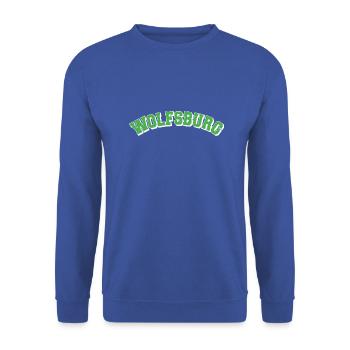 Wolfsburg College - Unisex Pullover - Royalblau - Vorne - Alina (178cm) & Michal (187cm)