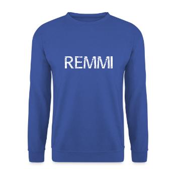 REMMI | Remmi-Demmi | Partnerlook - Unisex Pullover - Royalblau - Vorne - Alina (178cm) & Michal (187cm)