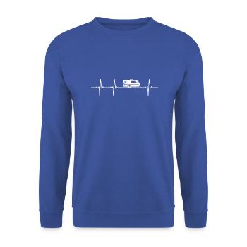 Caravan Heartbeat Camping Nature Camping - Unisex Sweatshirt - royal blue - Front - Alina (178cm) & Michal (187cm)