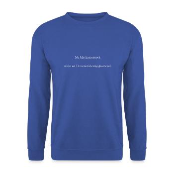 tofu nahrungsmittel grünes leben kalb sport fact - Unisex Pullover - Royalblau - Vorne - Alina (178cm) & Michal (187cm)