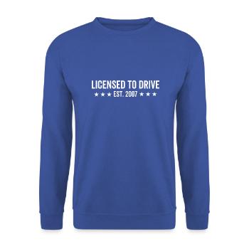 Permis de conduire en 2007 - Sweat-shirt Unisexe - bleu royal - Devant - Alina (178cm) & Michal (187cm)