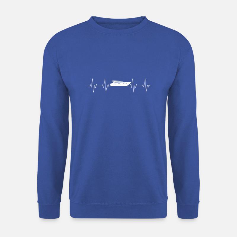 Motorboot Herzschlag Boot Kapitän Yacht Hobby - Unisex Pullover - Royalblau
