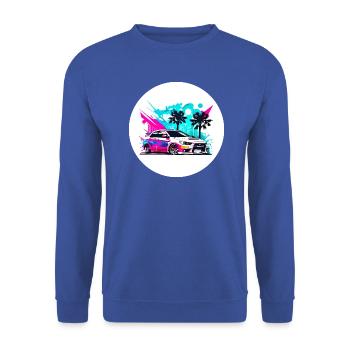Miami Car 7 - Unisex Sweatshirt - royal blue - Front - Alina (178cm) & Michal (187cm)