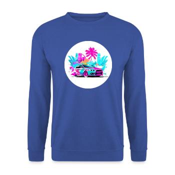 Miami Car 5 - Unisex Sweatshirt - royal blue - Front - Alina (178cm) & Michal (187cm)