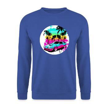 Miami Car 1 - Unisex Sweatshirt - royal blue - Front - Alina (178cm) & Michal (187cm)