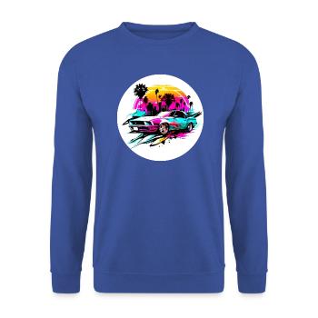 Miami Car 3 - Unisex Sweatshirt - royal blue - Front - Alina (178cm) & Michal (187cm)
