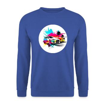Miami Car 4 - Unisex Sweatshirt - royal blue - Front - Alina (178cm) & Michal (187cm)