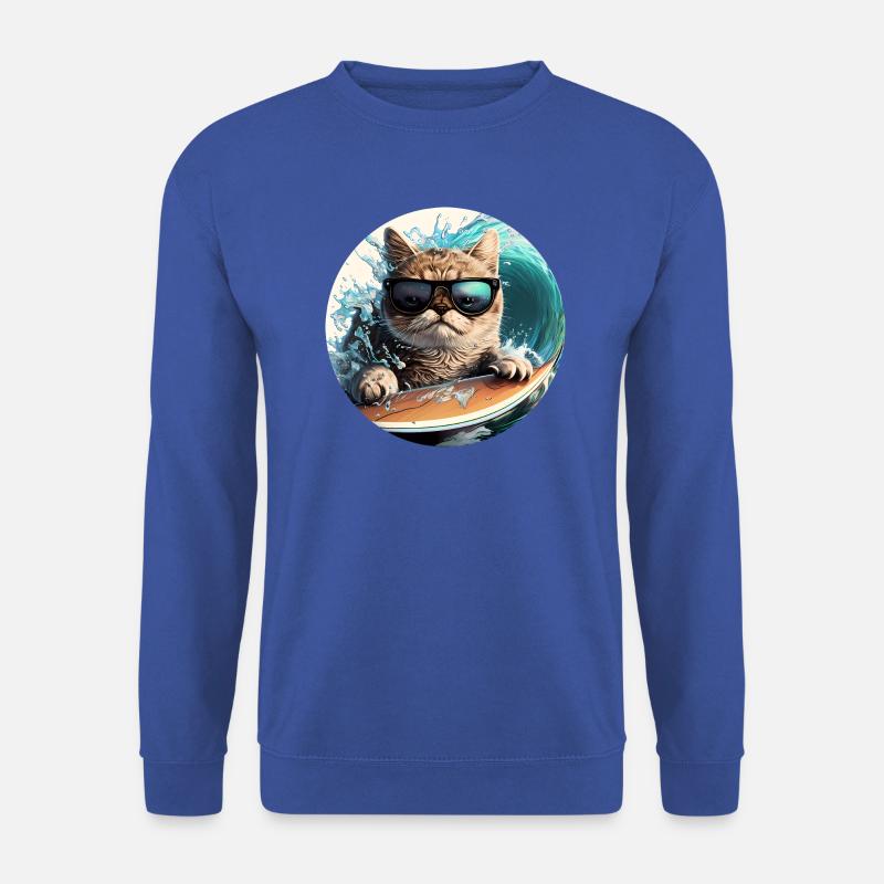 Surf Cat - Unisex Pullover - Royalblau