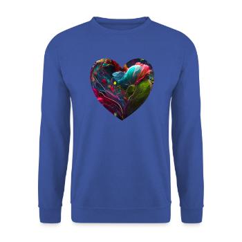 Heart with bright colors - Unisex Sweatshirt - royal blue - Front - Alina (178cm) & Michal (187cm)
