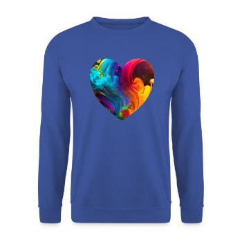 Heart with bright colors - Unisex Sweatshirt - royal blue - Front - Alina (178cm) & Michal (187cm)