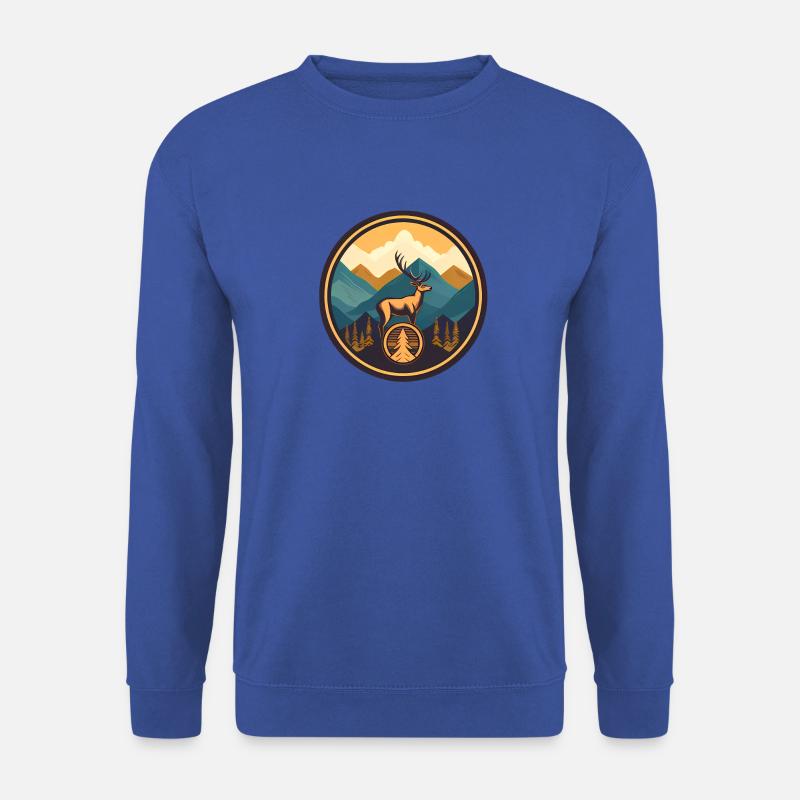 Berge mit Hirsch - Unisex Pullover - Royalblau