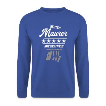Bester Maurer weltbester Betonbauer Meister Bau - Unisex Pullover - Royalblau - Vorne - Alina (178cm) & Michal (187cm)