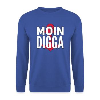 Moin Digga Hamburg - Unisex Pullover - Royalblau - Vorne - Alina (178cm) & Michal (187cm)