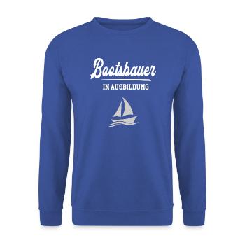 Bootsbauer Ausbildung Bootsbauerazubi Lehre Azubi - Unisex Pullover - Royalblau - Vorne - Alina (178cm) & Michal (187cm)