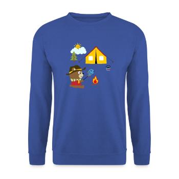 Camping ours mignon feu de joie tentes enfants - Sweat-shirt Unisexe - bleu royal - Devant - Alina (178cm) & Michal (187cm)