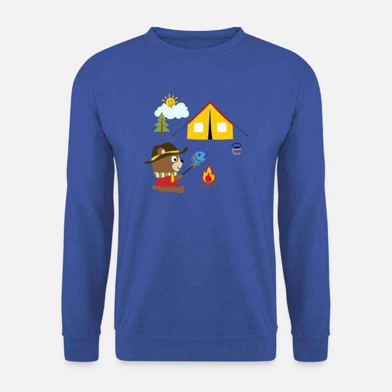 Camping niedlicher Bär Lagerfeuer Zelten Kinder - Unisex Pullover - Royalblau