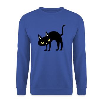 SCARY Halloween arched back cat - Unisex Sweatshirt - royal blue - Front - Alina (178cm) & Michal (187cm)