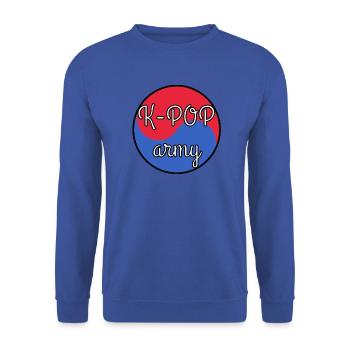 K POP Army - Unisex Sweatshirt - royal blue - Front - Alina (178cm) & Michal (187cm)