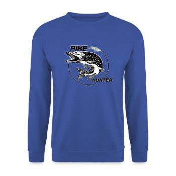 Hecht, Hechtjäger - Unisex Pullover - Royalblau - Vorne - Alina (178cm) & Michal (187cm)
