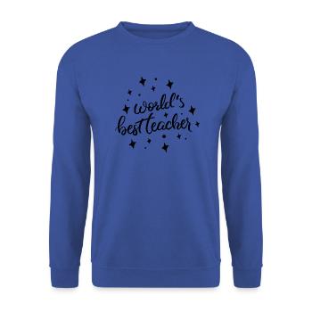 World's best teacher! Der Weltbeste Lehrer! - Unisex Pullover - Royalblau - Vorne - Alina (178cm) & Michal (187cm)