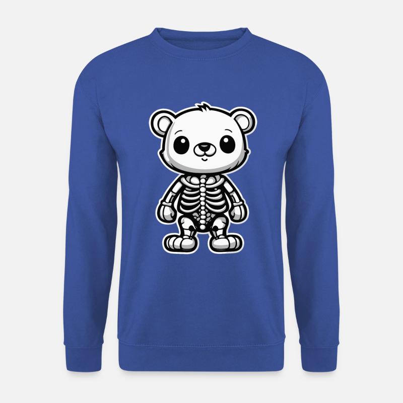 Cute Bear Skeleton Illustration - Unisex Sweatshirt - royal blue