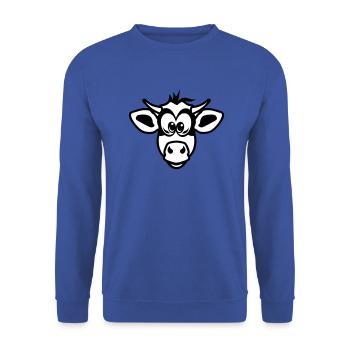 Kopf Kuh Cartoon Tier Kind 17 - Unisex Pullover - Royalblau - Vorne - Alina (178cm) & Michal (187cm)