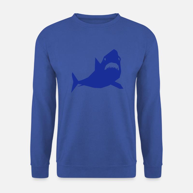 Hai-Cartoon-Design-Papier-Design - Unisex Pullover - Royalblau