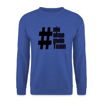 ohne mein team - Unisex Pullover - Royalblau - Vorne - Alina (178cm) & Michal (187cm)