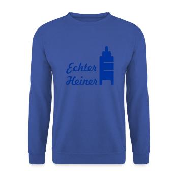 Echter Heiner - Unisex Pullover - Royalblau - Vorne - Alina (178cm) & Michal (187cm)
