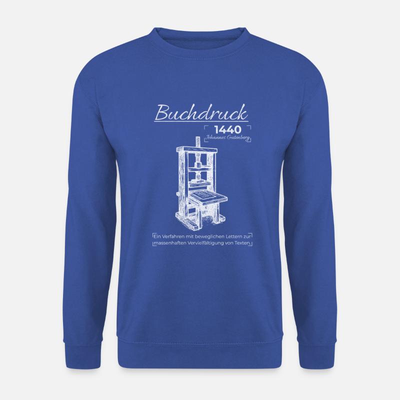 Erfindung des Buchdrucks - Vintage - Unisex Pullover - Royalblau