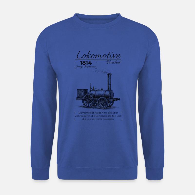 Lokomotive Blücher Retro Skizze - Unisex Pullover - Royalblau
