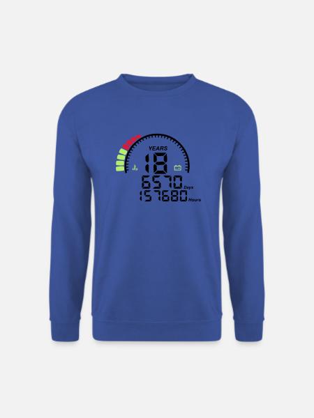 Geburtstagszähler Jahre 18 Jahre - Unisex Pullover - Royalblau